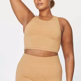 Seamless Crop Top Camel - Moonchild Yogawear