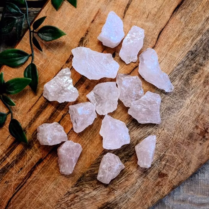 Rosenkvarts rå small