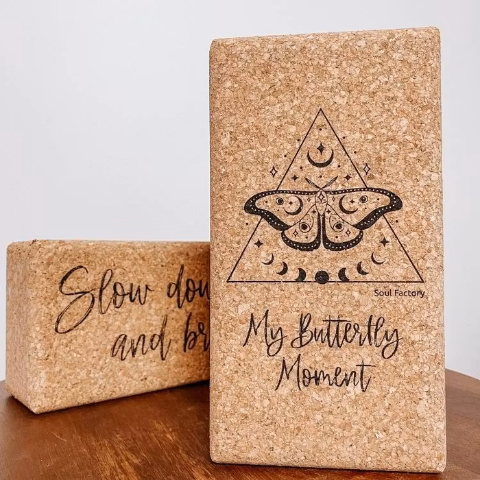 Yogablock i Kork "My Butterfly Moment" - Soul Factory