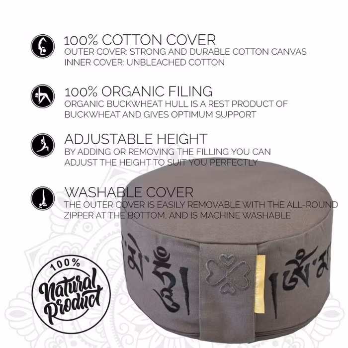 Meditationskudde Mantra Warm Grey - Love Generation
