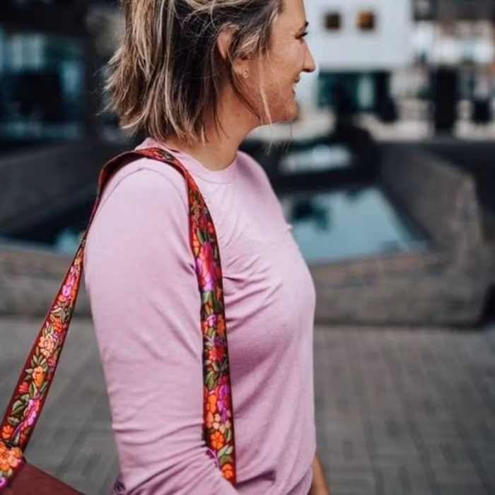 Bärrem/Yogabälte ''Pink Bird'' - Tøyenstæsj