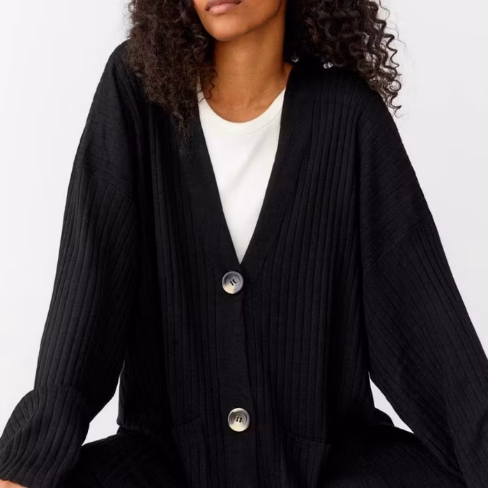 Oversize Cardigan Ronja Black - Movesgood
