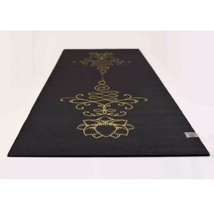 Yogamatta Infinity Lotus Extra Thick Black Gold 6mm - Love Generation