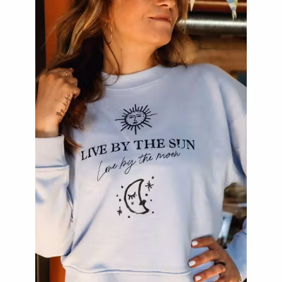Sweatshirt "Live by the sun" Serena blue - Soul Factory Sweatshirt "Live by the sun" Serena blue - Soul Factory