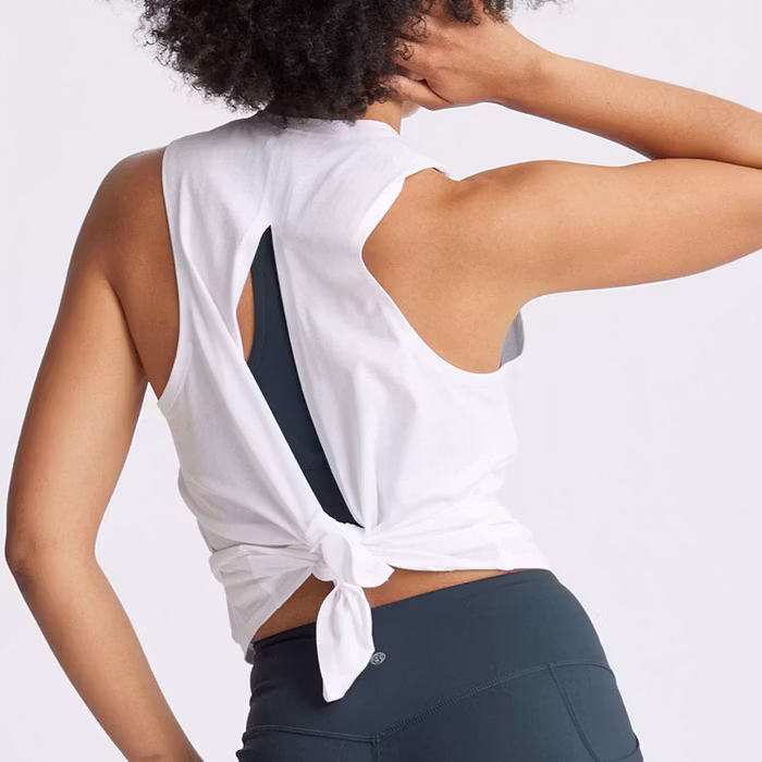 Yogatröja Open Back Tie Top White - Dharma Bums