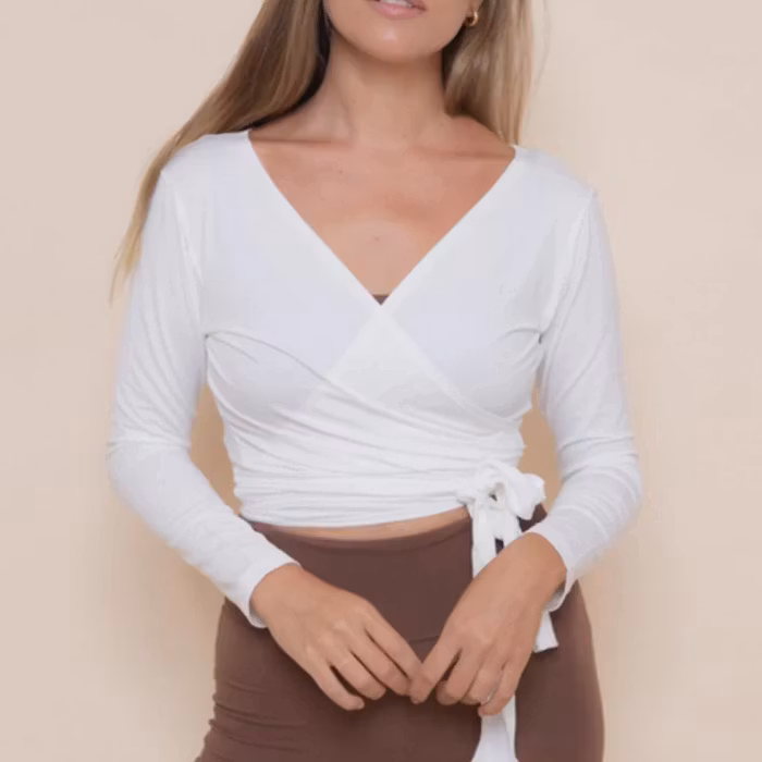 Yogatröja Agni Wrap Top Off White - Indigo Luna