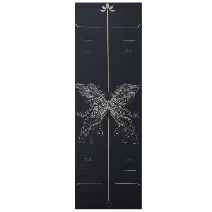 Yogamatta Butterfly Black Gold 183x61 cm 4 mm + Yogaväska - Vackraliv Yoga