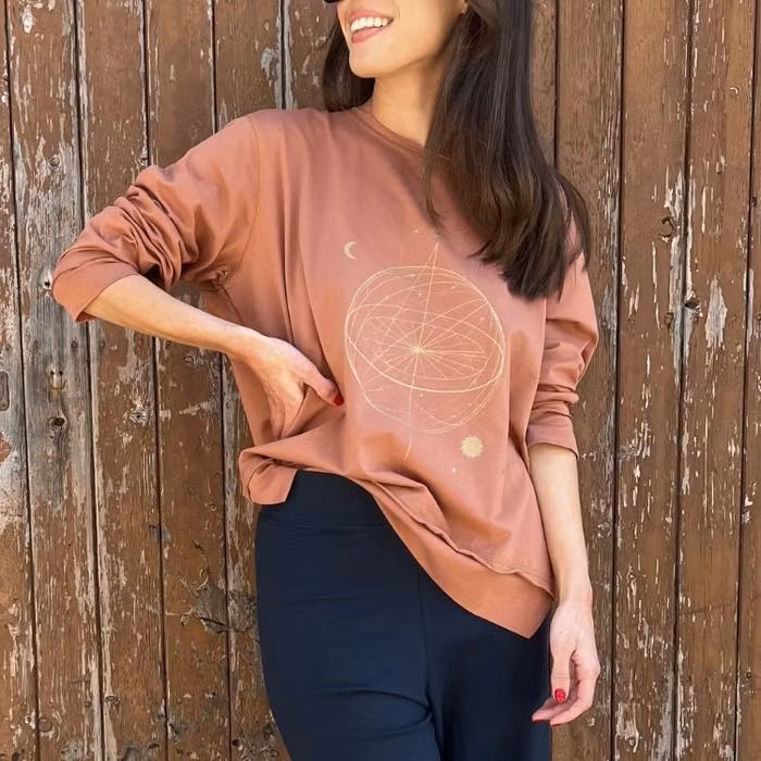 Tröja Buddha sweat mocka mousse - Santa Ni
