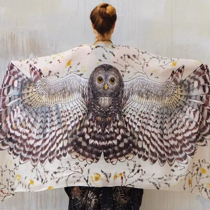 Sjal med Uggla Day Owl - Shovava