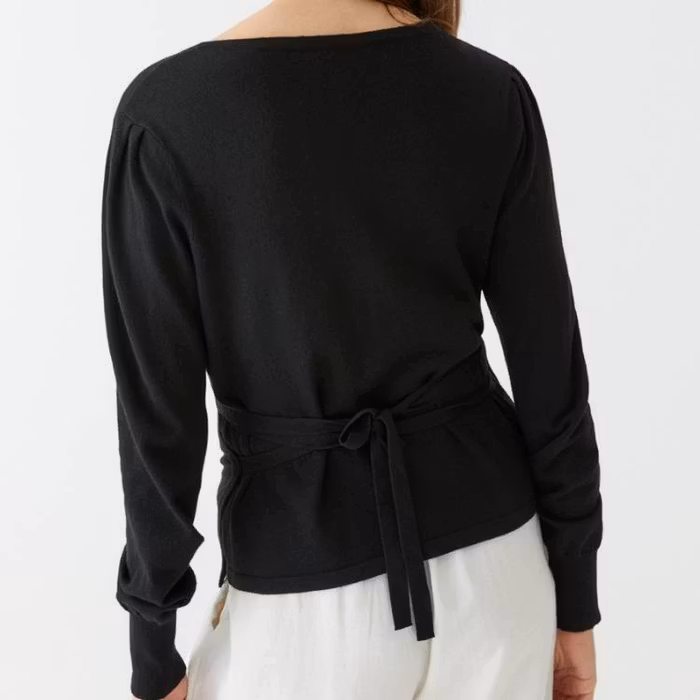 Jazmine Wrap Top Black - Movesgood