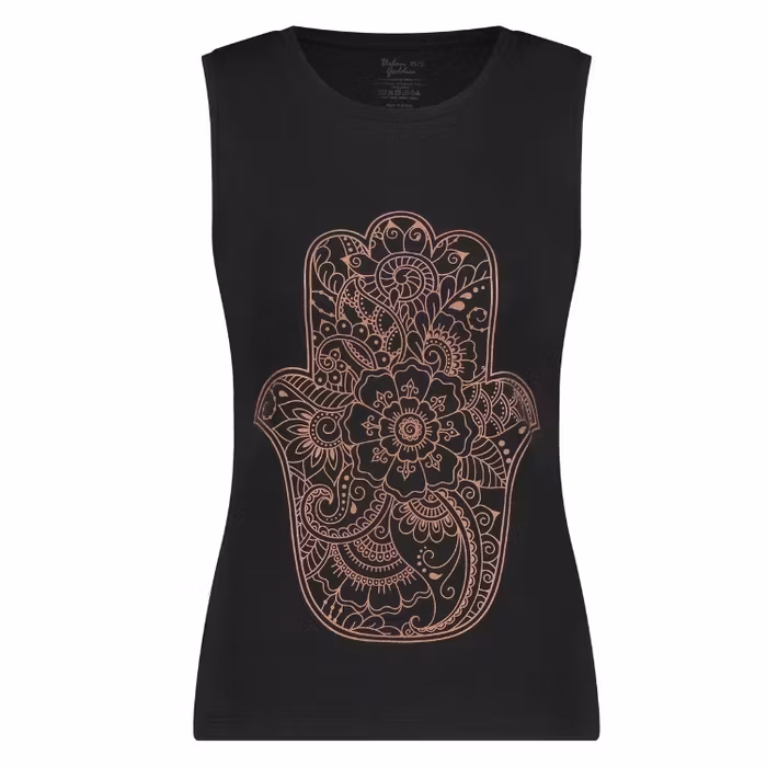 Yogalinne Karuna Loose Fit Tank Urban Black - Urban Goddess