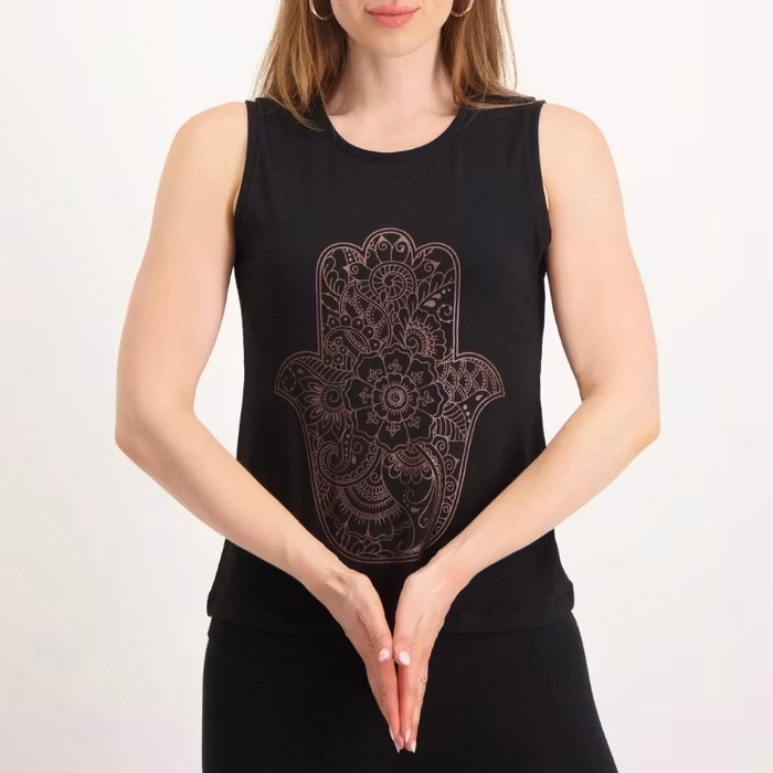 Yogalinne Karuna Loose Fit Tank Urban Black - Urban Goddess
