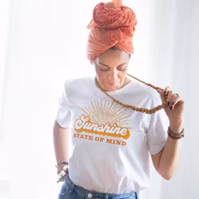 T-shirt Unisex "Sunshine State of mind" White - Soul Factory T-shirt Unisex "Sunshine State of mind" White - Soul Factory