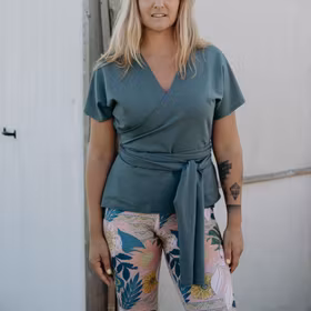 Tröja Wrap Top Balsam Green - Soul Factory
