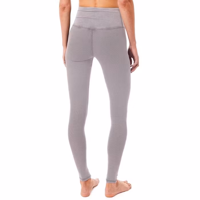 Yogaleggings High Rise Rib Grey Melange - Mandala