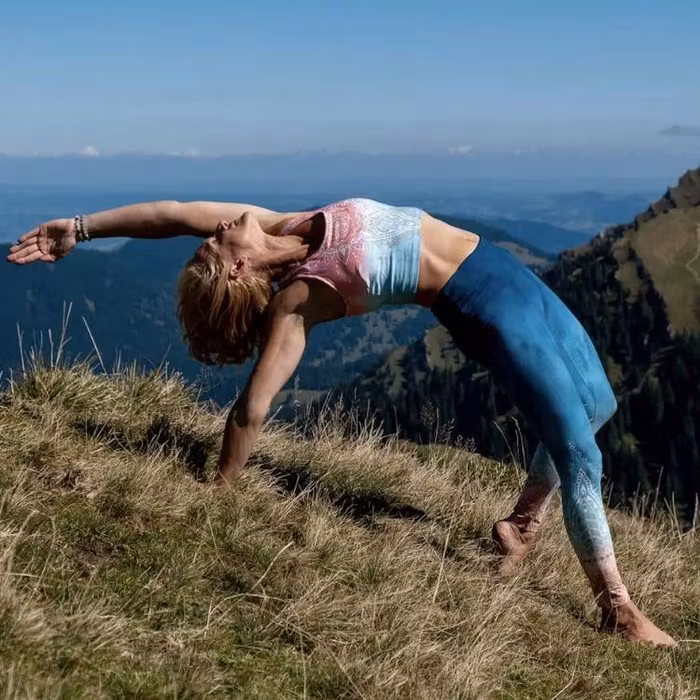 Yogaleggings Indigo Peach - The Spirit of OM