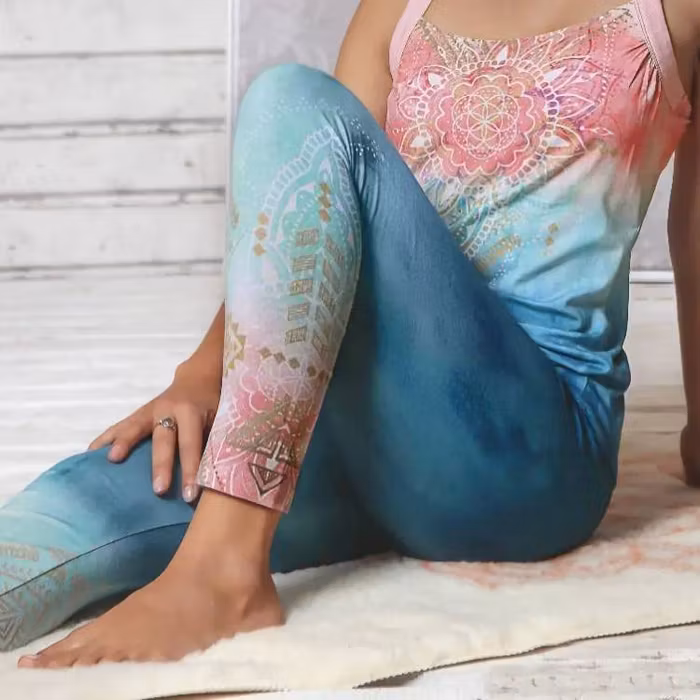 Yogaleggings Indigo Peach - The Spirit of OM