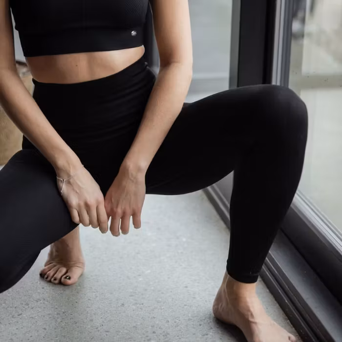 Yogaleggings Seamless Ribbed Dakota Black - DOM