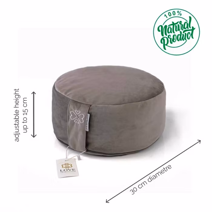 Meditationskudde Sammet Terrific Taupe - Love Generation