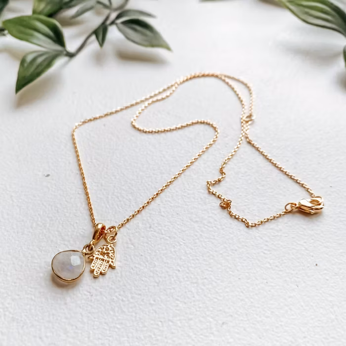 Halsband Hamsa Månsten plain - FRIIHOF+SIIG