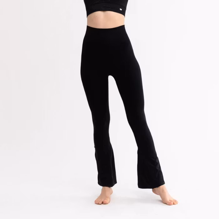 Yogaleggings Gloria Flare ribbed Seamless black - DOM