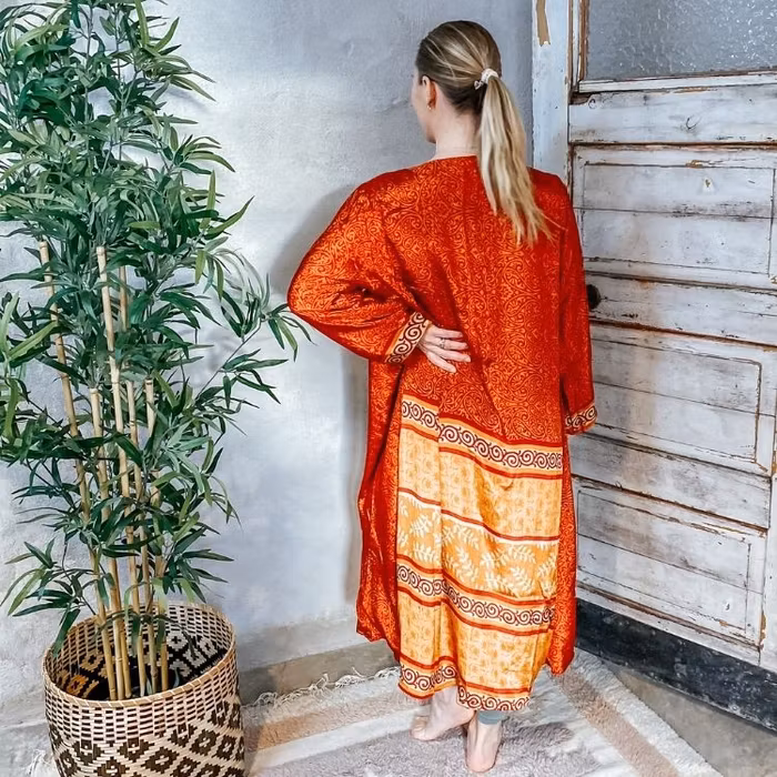 Kimono VÄNDBAR återvunnet silke Nr 5