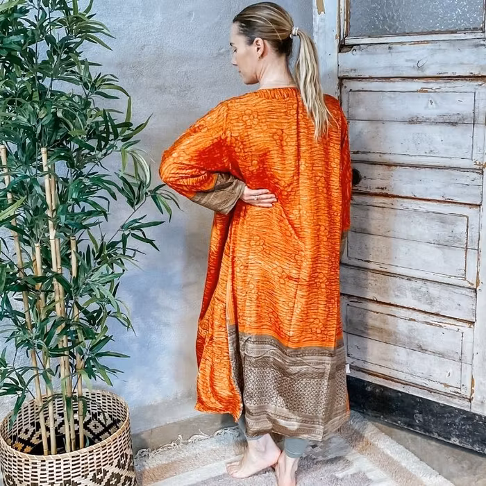 Kimono VÄNDBAR återvunnet silke Nr 19