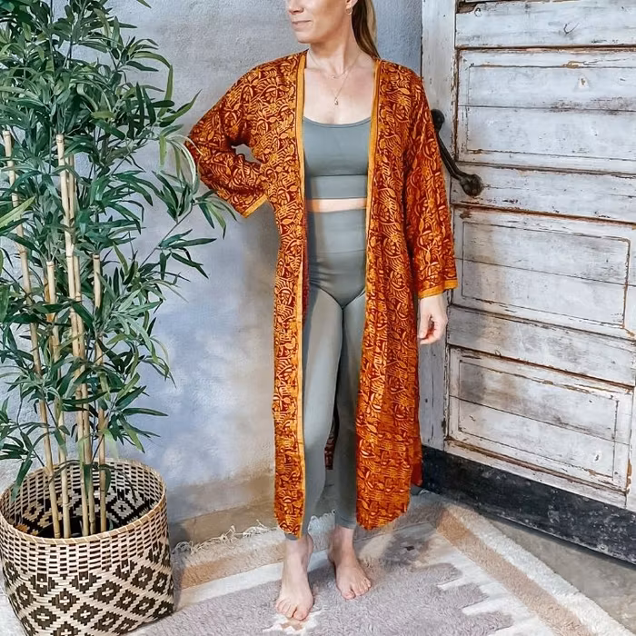 Kimono VÄNDBAR återvunnet silke Nr 17