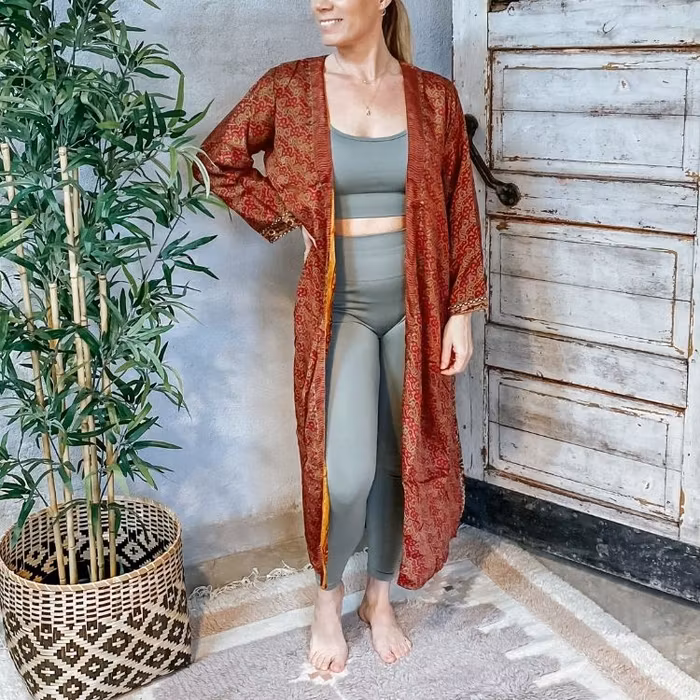 Kimono VÄNDBAR återvunnet silke Nr 17