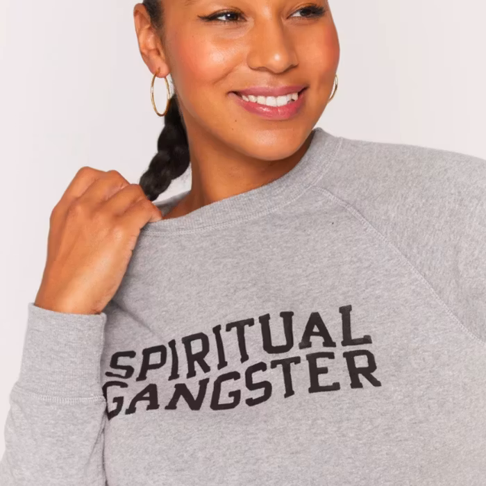 Tröja Varisity Old School Sweatshirt Heather Grey - Spiritual Gangster