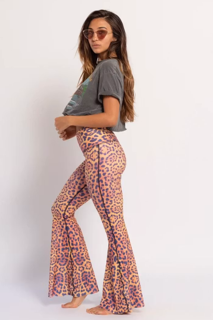 Yogaleggings Purple Awakening Crop Bell Bottom - Teeki