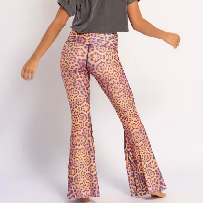 Yogaleggings Purple Awakening Crop Bell Bottom - Teeki