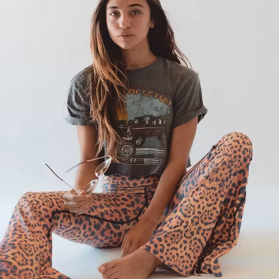 Yogaleggings Purple Awakening Crop Bell Bottom - Teeki