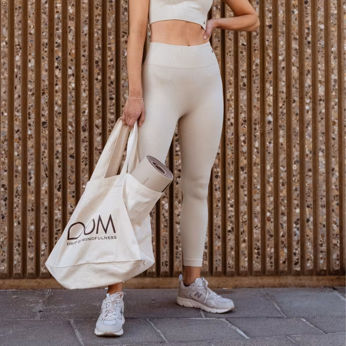 Yogaleggings Seamless Ribbed Cleo Oatmeal - DOM