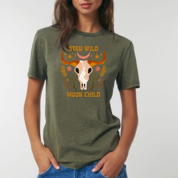 T-shirt  Stay Wild Moon Child Khaki - Soul Factory