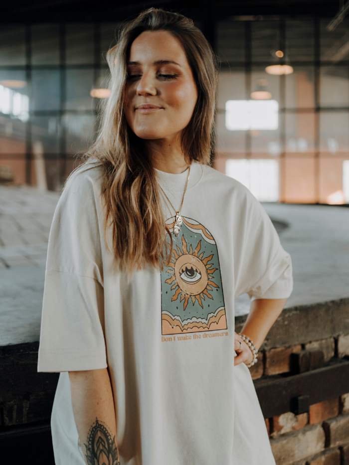 T-shirt Oversize Don't Wake The Dreamers Natural Raw - Soul Factory