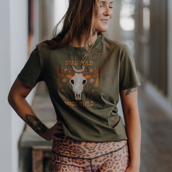 T-shirt  Stay Wild Moon Child Khaki - Soul Factory