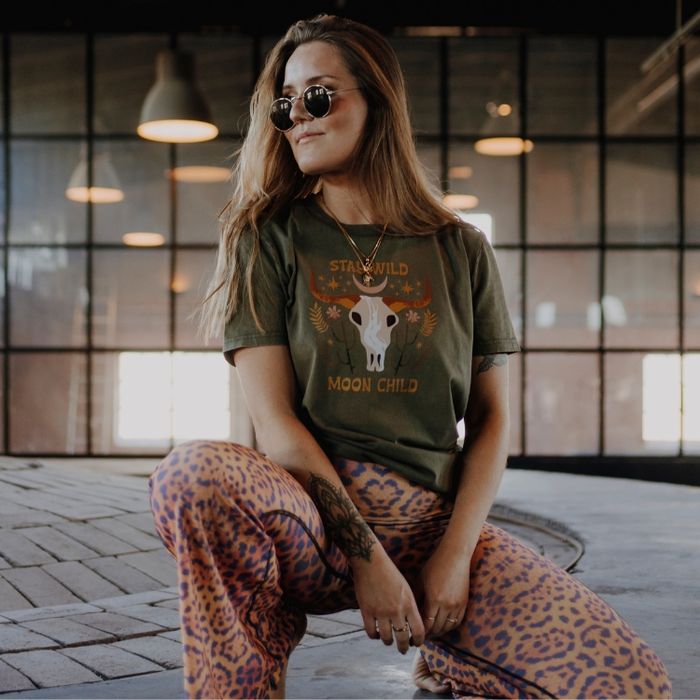 T-shirt  Stay Wild Moon Child Khaki - Soul Factory