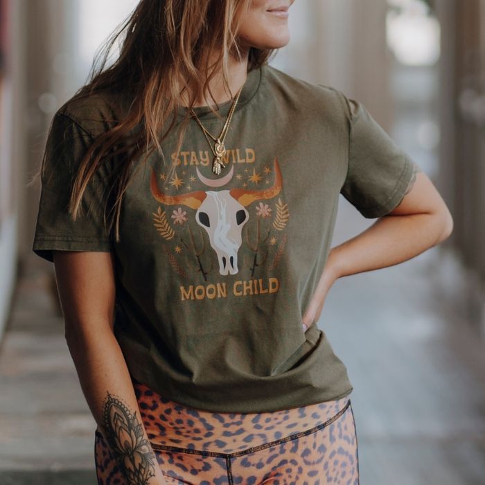 T-shirt  Stay Wild Moon Child Khaki - Soul Factory