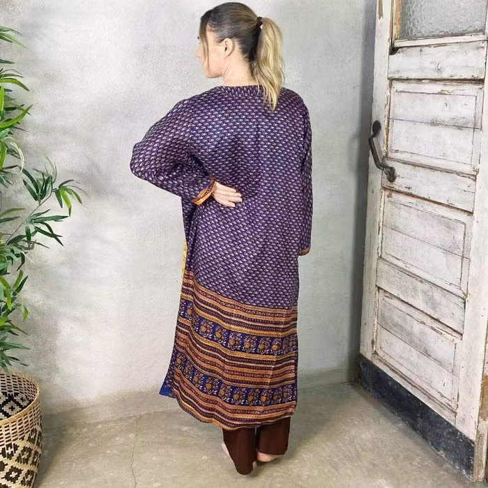 Kimono VÄNDBAR återvunnet silke Nr 23