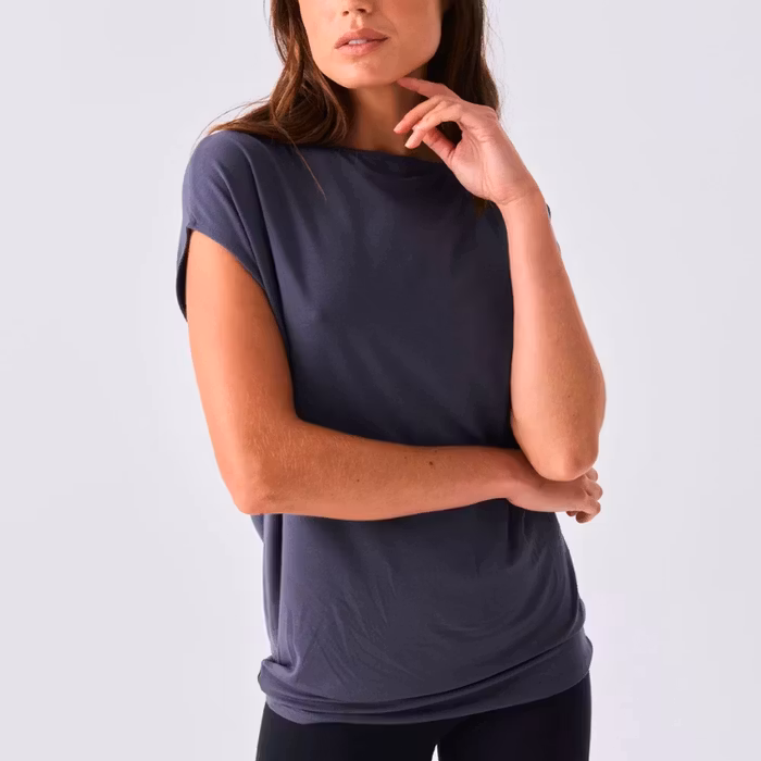 Yogatröja Modal Luxe Layer Tee Charcoal - Dharma Bums