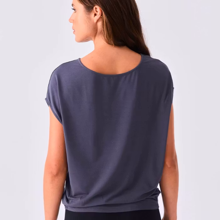 Yogatröja Modal Luxe Layer Tee Charcoal - Dharma Bums