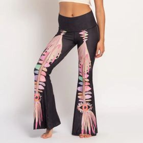 Yogaleggings Jungel Eyes Crop Bell Bottom - Teeki