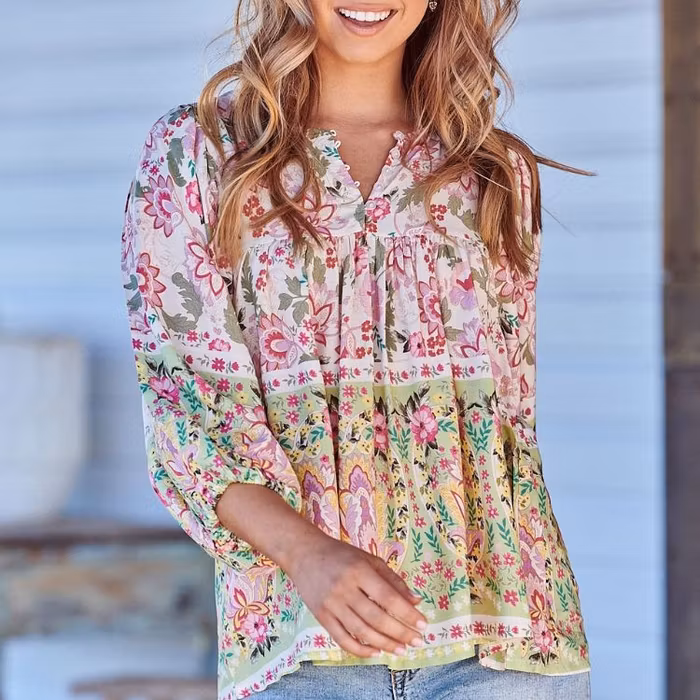 Blus Sakura print Indira top - Jaase