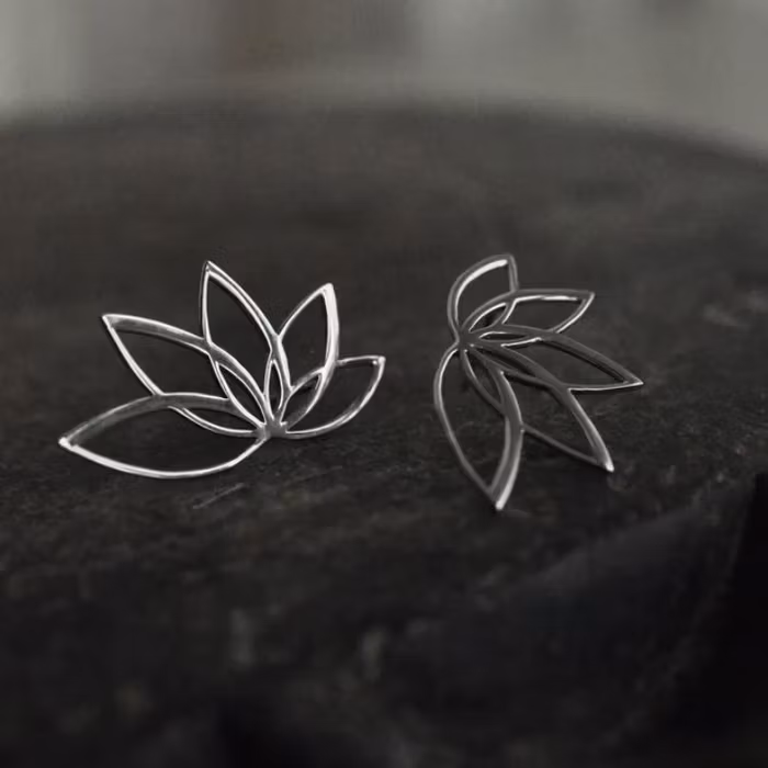 Örhänge äkta silver Lotus L - Anna & Deia