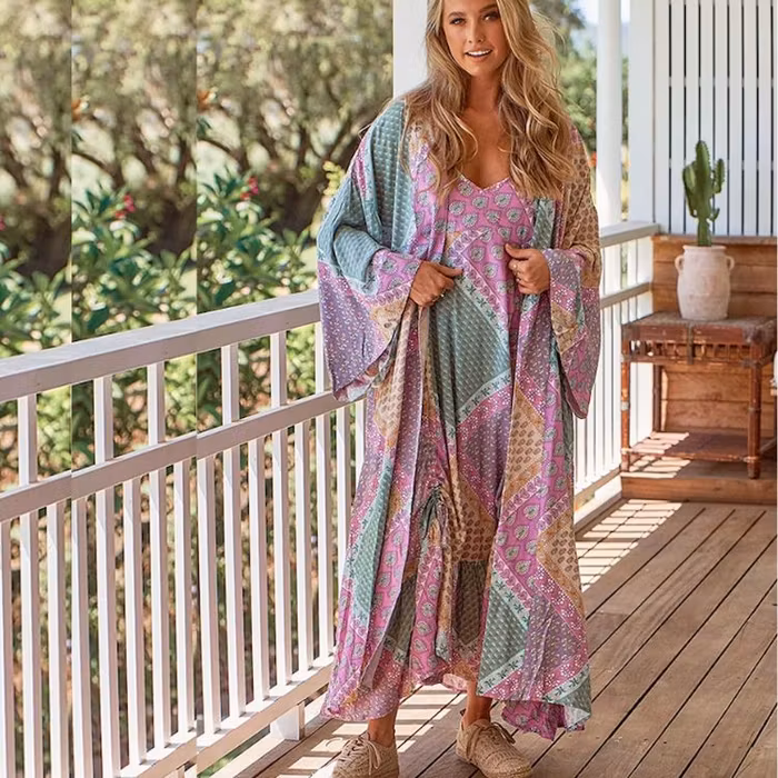 Kimono Lavender haze print Gallery - Jaase
