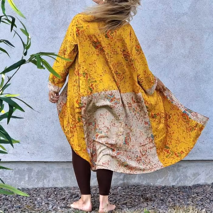 Kimono VÄNDBAR återvunnet silke Nr 45