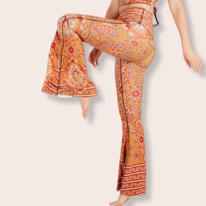 Yogaleggings Bell bottoms Rad Paisley - Yoga Democracy