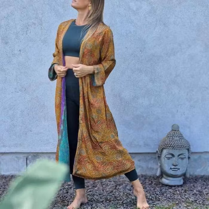 Kimono VÄNDBAR återvunnet silke Nr 93