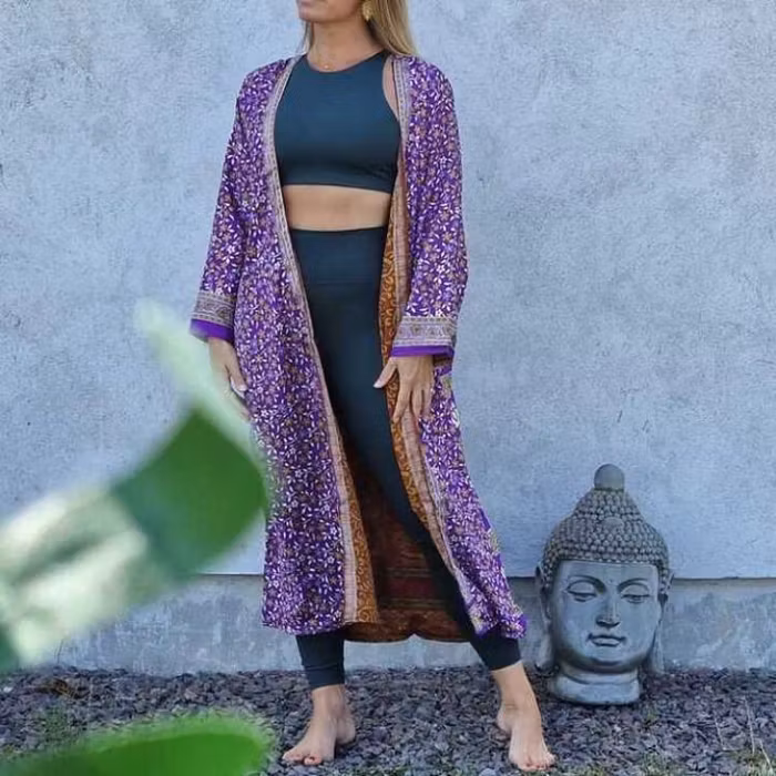 Kimono VÄNDBAR återvunnet silke Nr 95